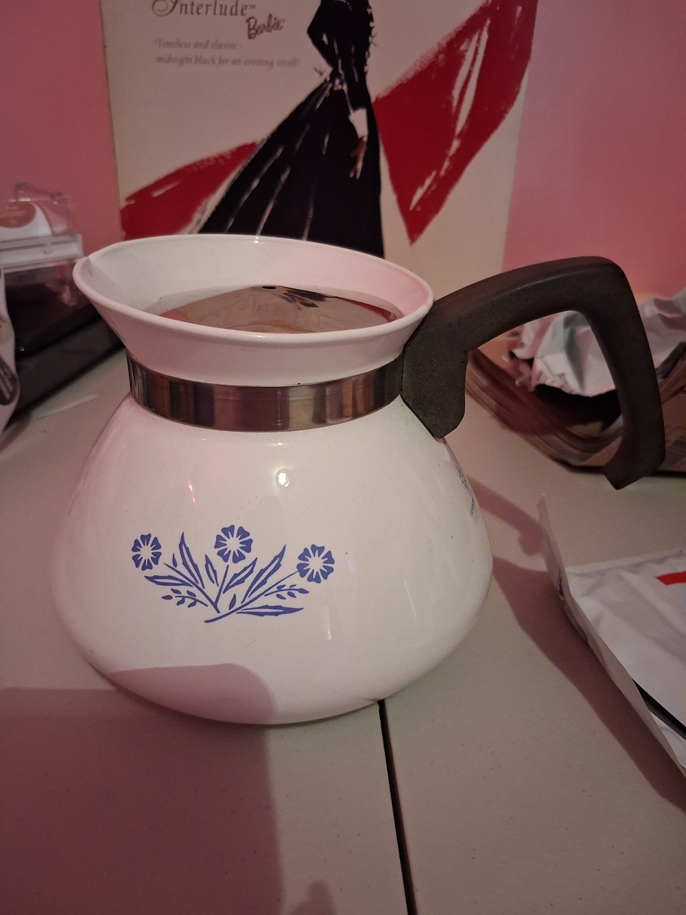 CorningWare P-104 Blue Cornflower 6-Cup Teapot / Coffee Carafe